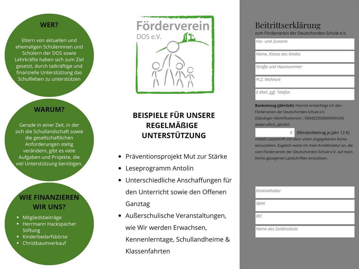 Anmeldeformular Förderverein